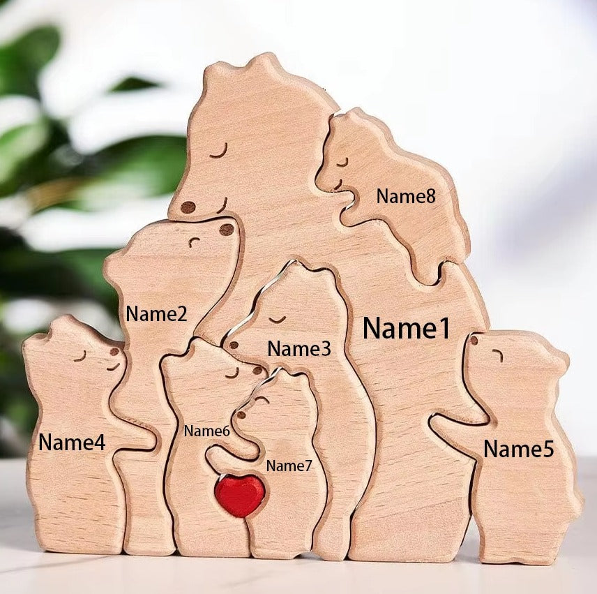Wooden Bear Home Art Puzzle Personalized Custom Birthday Gift Art Puzzle