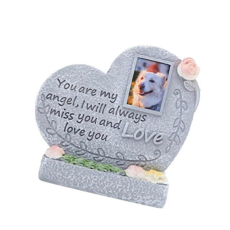 Engraved Pet Memorial Tombstone for Garden Resin Grave Marker for Passed Animals