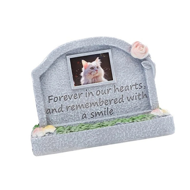Engraved Pet Memorial Tombstone for Garden Resin Grave Marker for Passed Animals