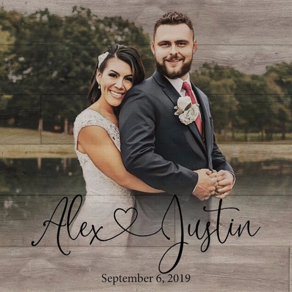 Personalized Wood Photo Frame Custom Photo Printed on Wood