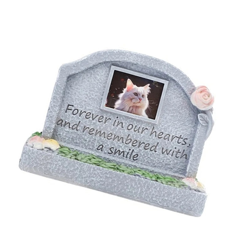 Engraved Pet Memorial Tombstone for Garden Resin Grave Marker for Passed Animals