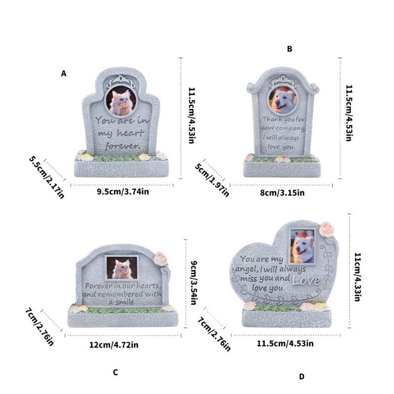 Engraved Pet Memorial Tombstone for Garden Resin Grave Marker for Passed Animals