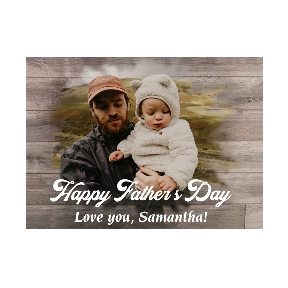 Personalized Wood Photo Frame Custom Photo Printed on Wood