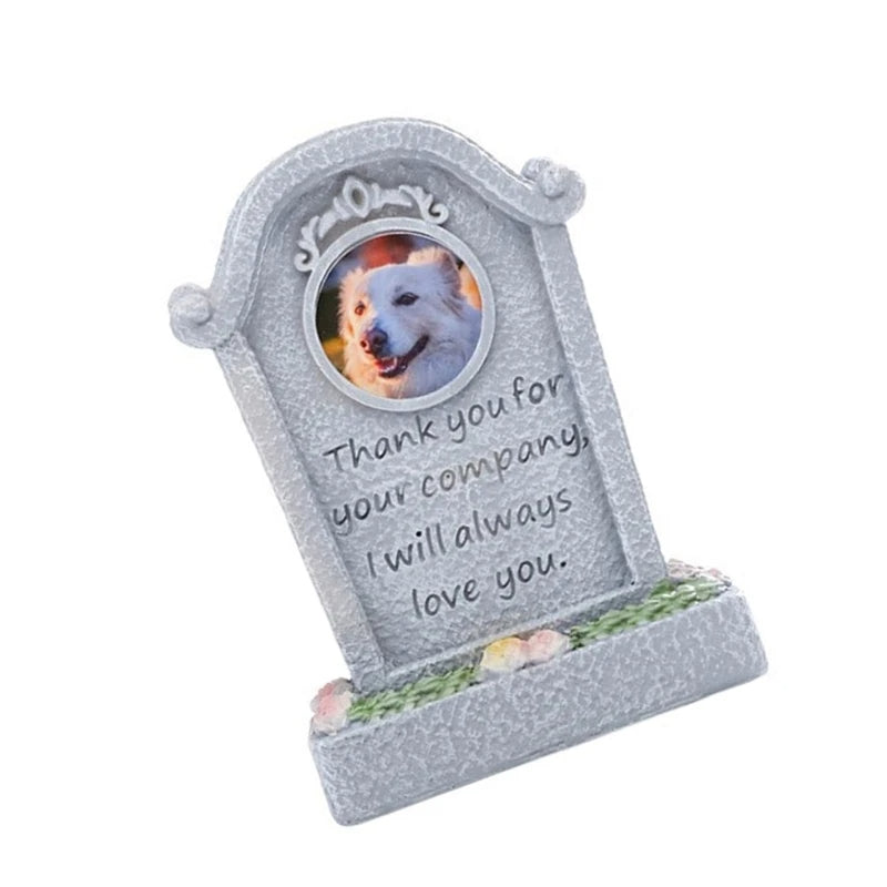 Engraved Pet Memorial Tombstone for Garden Resin Grave Marker for Passed Animals