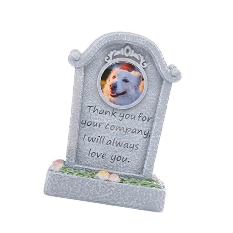 Engraved Pet Memorial Tombstone for Garden Resin Grave Marker for Passed Animals