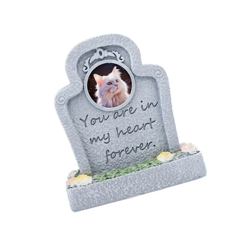 Engraved Pet Memorial Tombstone for Garden Resin Grave Marker for Passed Animals