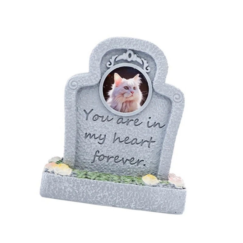Engraved Pet Memorial Tombstone for Garden Resin Grave Marker for Passed Animals