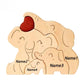 Elephant Family Wooden Art Puzzle DIY Cute Family Member Elephant Puzzle