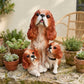 Cavalier King Charles Family Resin Statue, Garden Pet Group Sculpture, Gift for Dog Lovers