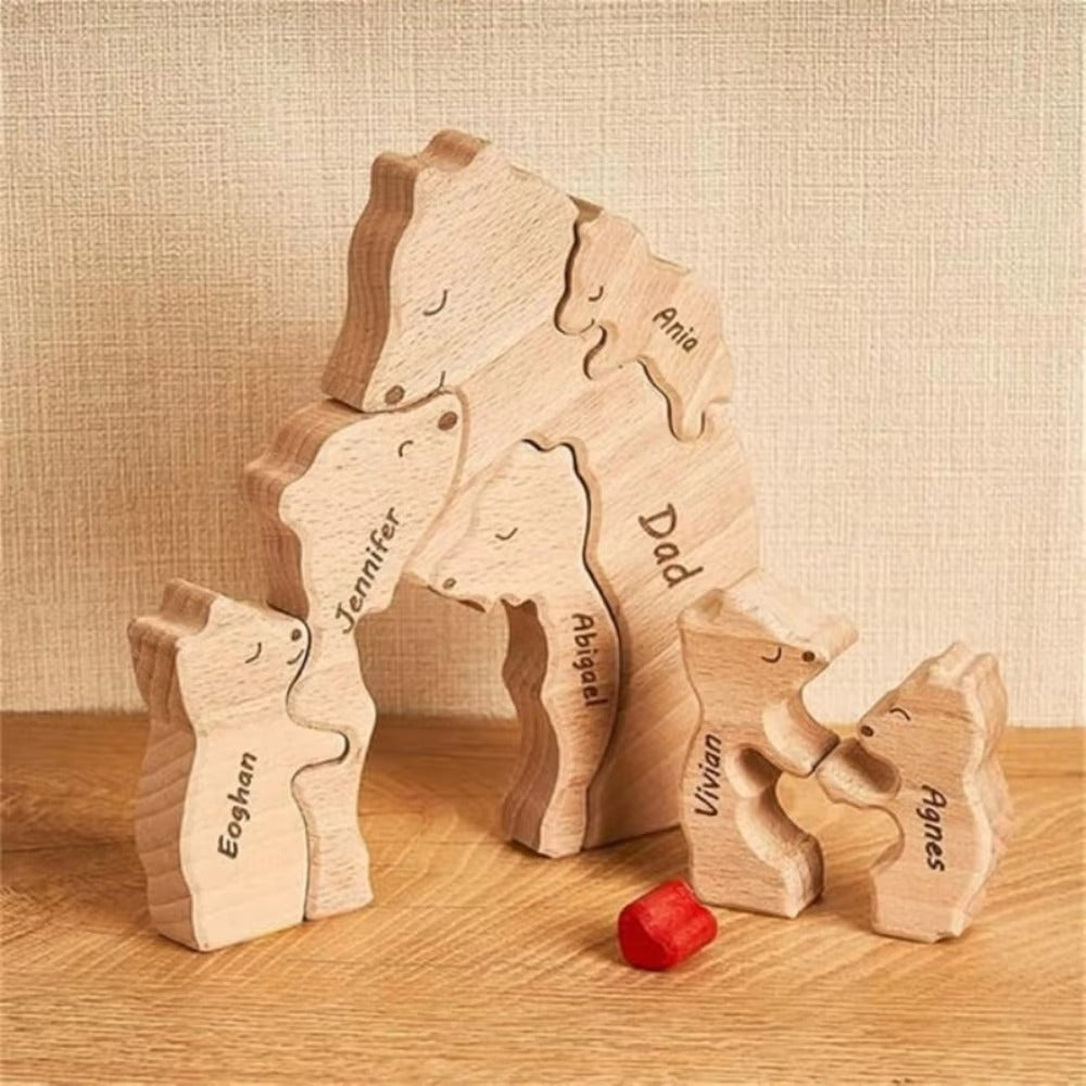 Wooden Bear Home Art Puzzle Personalized Custom Birthday Gift Art Puzzle