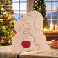 Art Wooden Dog Puzzle Personalized Name Custom Free Laser Engraving Home Gifts