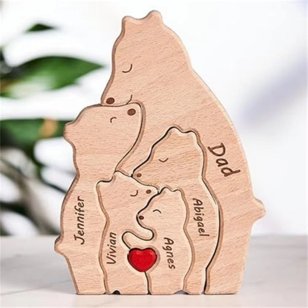 Wooden Bear Home Art Puzzle Personalized Custom Birthday Gift Art Puzzle