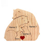 Wooden Puzzle Personalized Customized Bear Family Warm Birthday Gift Solid Wood Ornament