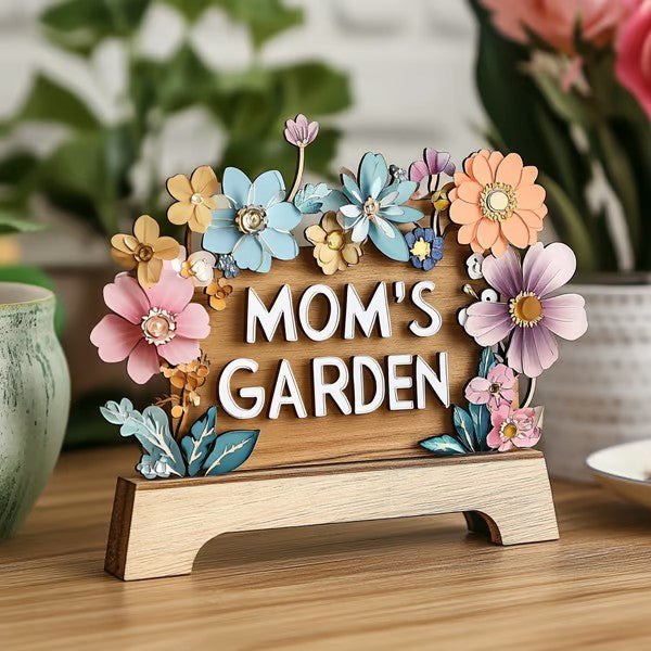 'Love Grows Here' Wooden Keepsake, Hand-Painted Mother’s Day Gift from the Heart