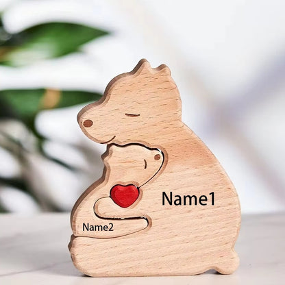 Wooden Bear Home Art Puzzle Personalized Custom Birthday Gift Art Puzzle