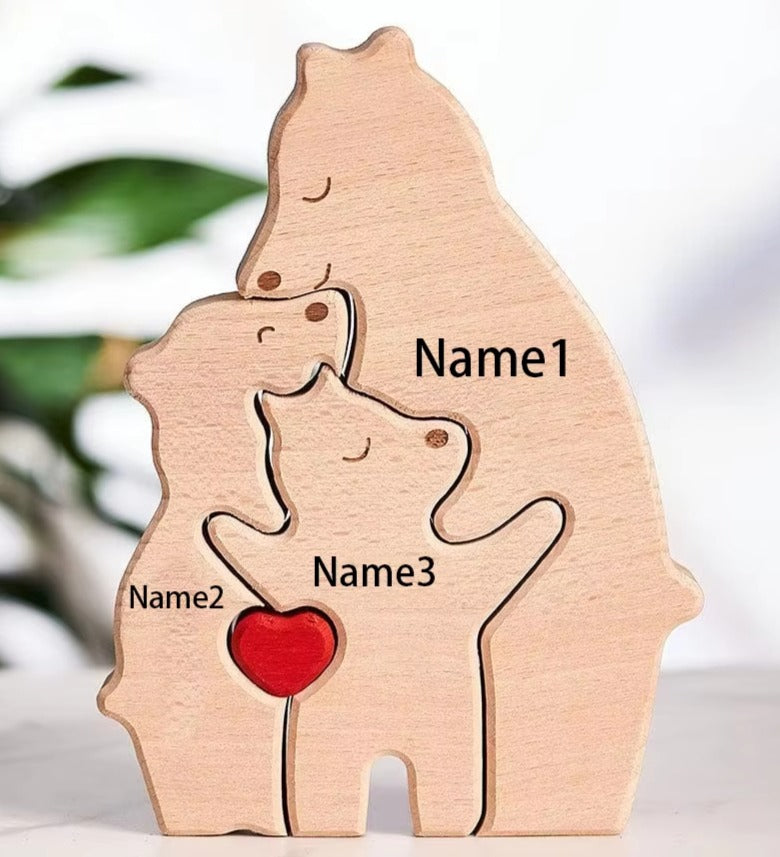 Wooden Bear Home Art Puzzle Personalized Custom Birthday Gift Art Puzzle