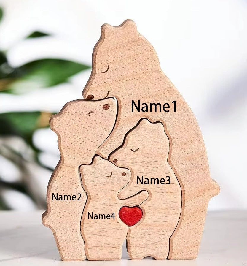 Wooden Bear Home Art Puzzle Personalized Custom Birthday Gift Art Puzzle