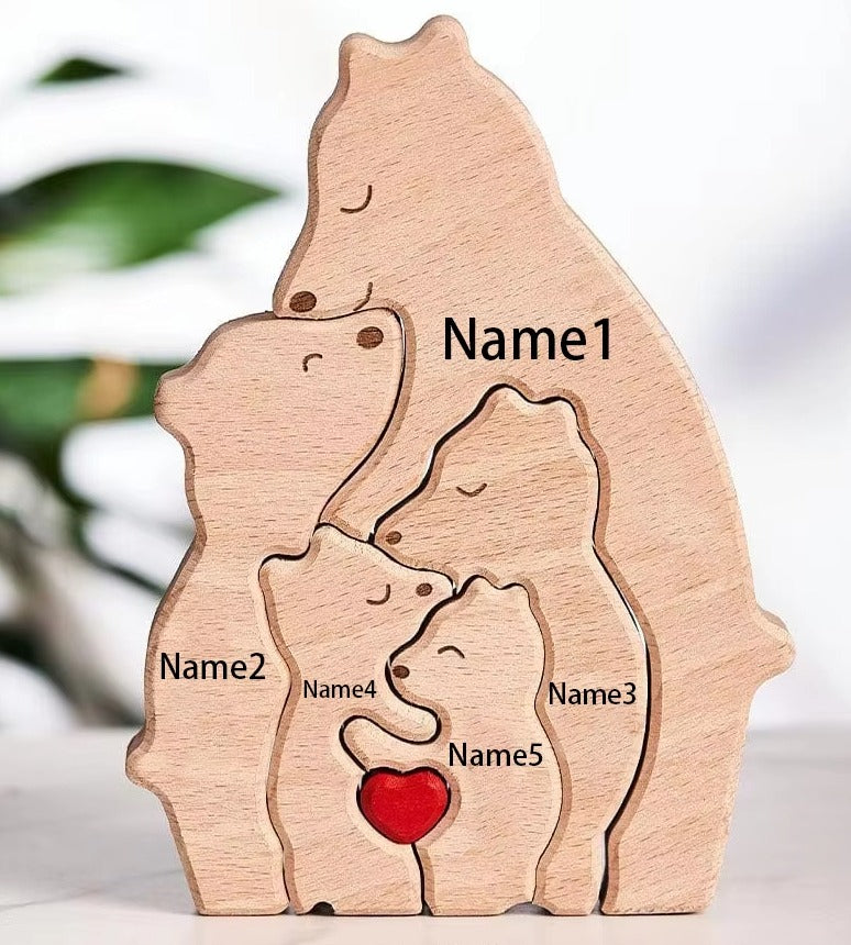 Wooden Bear Home Art Puzzle Personalized Custom Birthday Gift Art Puzzle