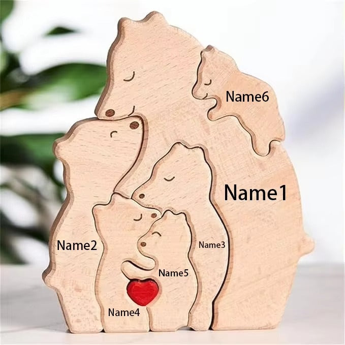 Wooden Bear Home Art Puzzle Personalized Custom Birthday Gift Art Puzzle