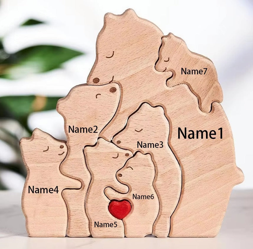 Wooden Bear Home Art Puzzle Personalized Custom Birthday Gift Art Puzzle