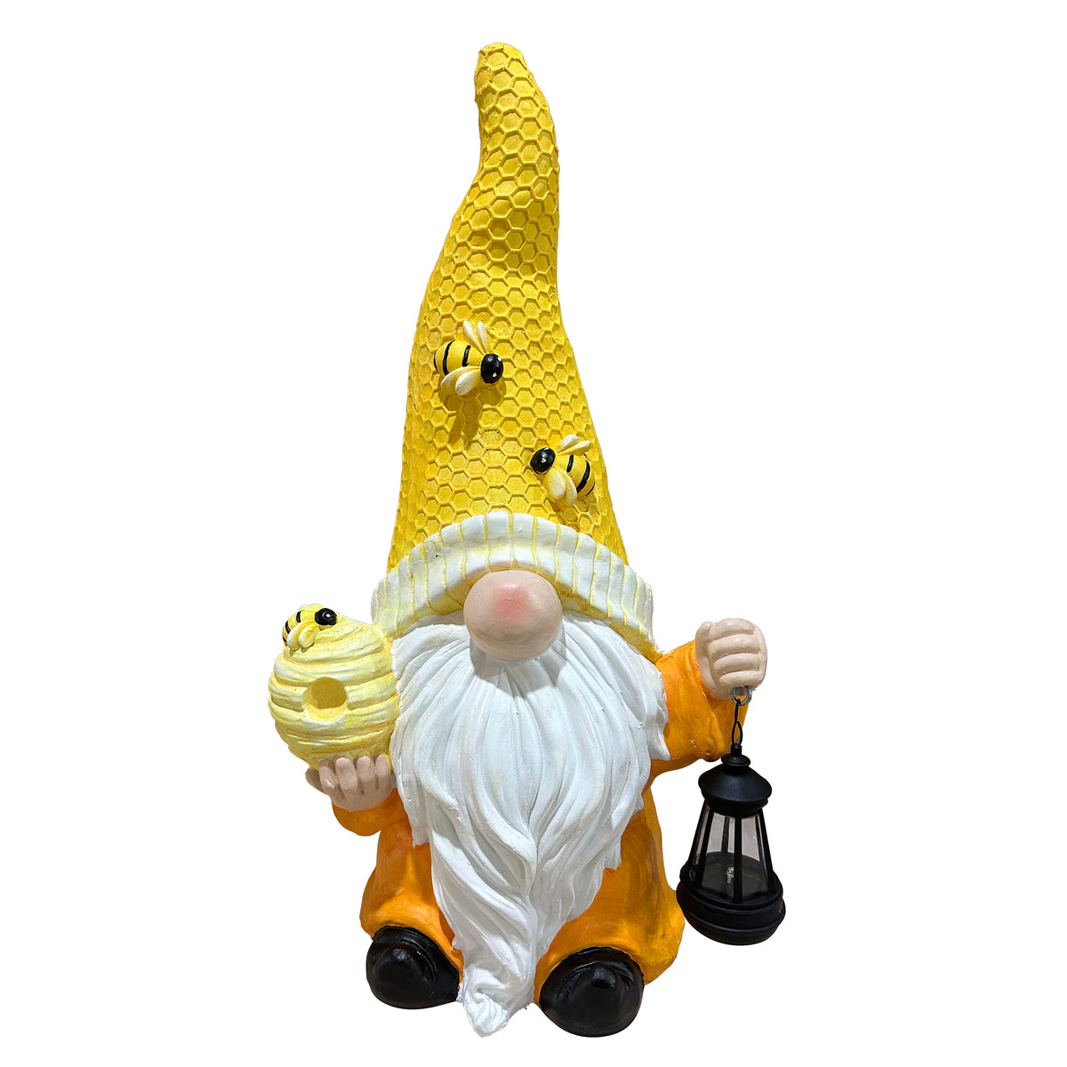 Bee Gnome Statue , Honeycomb Garden Gnome Decor, Gift for Plant & Bee Lovers