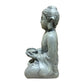 Seated Meditating Buddha Statue with Lotus Tealight Holder, Antique Stone Resin Zen Garden Decor, Meditation Indoor Outdoor Ornament
