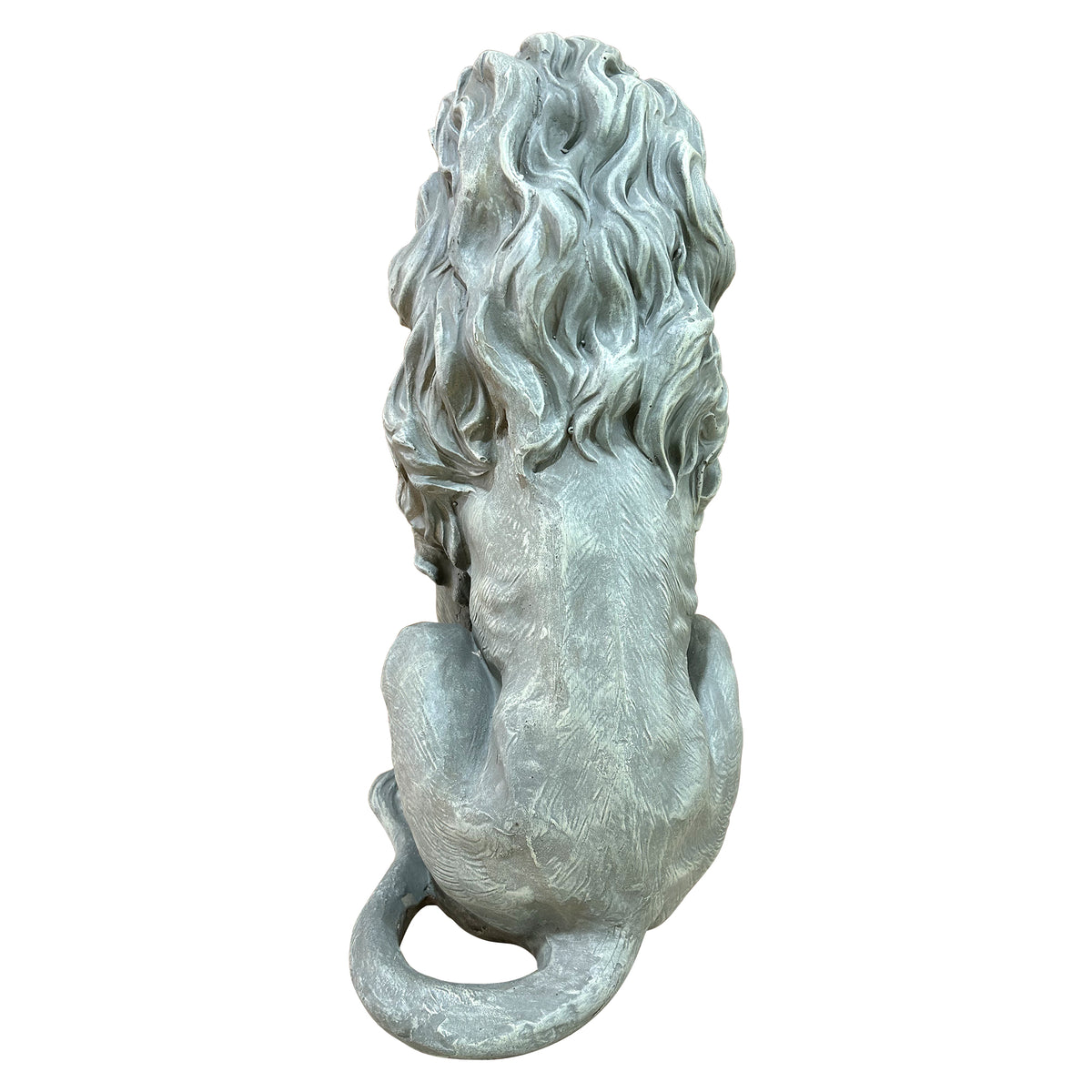 Seated Guardian Lion Garden Statues, Antique Weathered Stone Resin European Gate Ornaments, Villa Entrance Courtyard Decor
