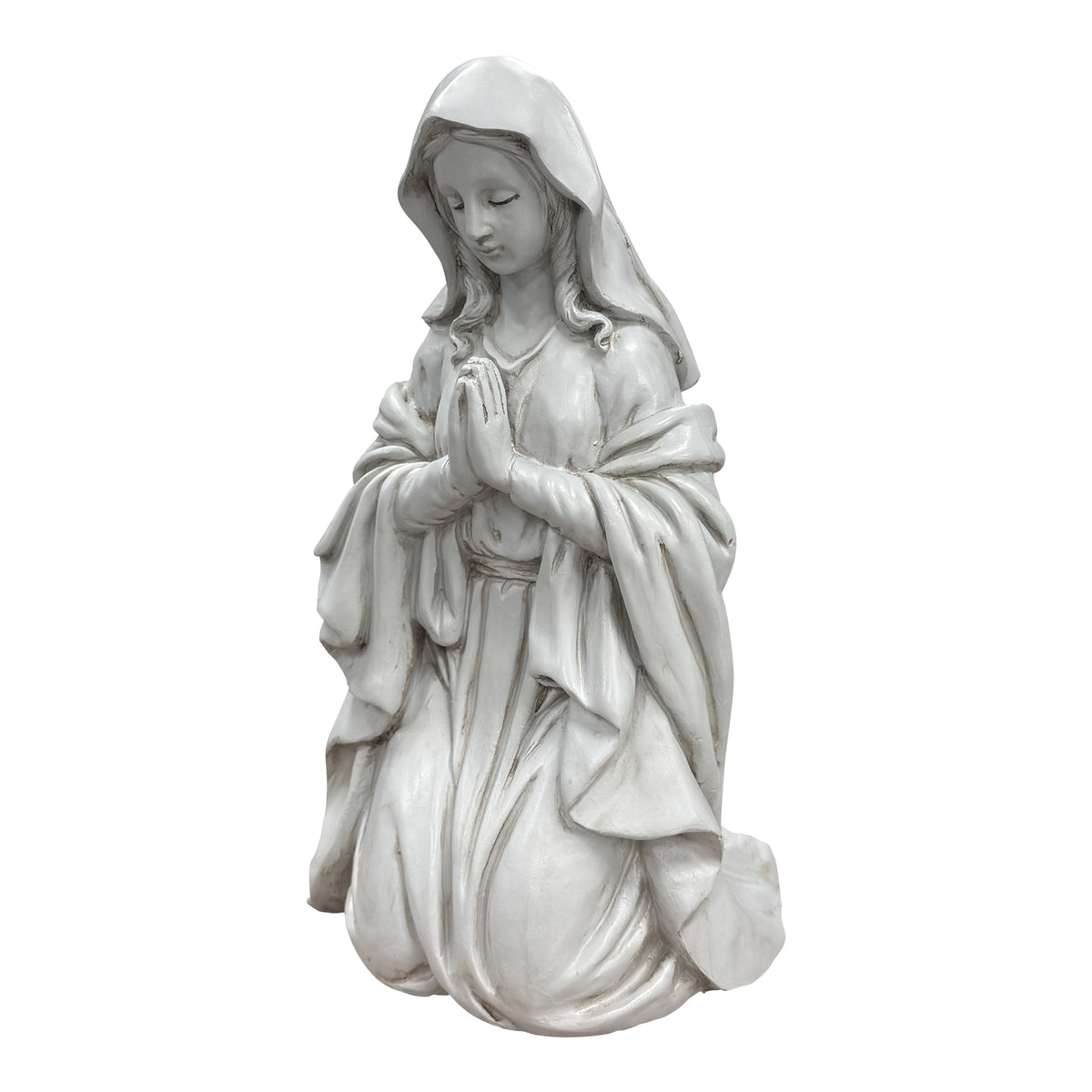 Kneeling Praying Virgin Mary Resin Statue, Religious Altar Decor, Spiritual Gift for Believers