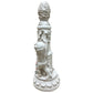 Double Cherub Pillar Garden Statue, Antique Stone Resin European Classical Ornament, Two Putti Floral Pillar Lawn Decor