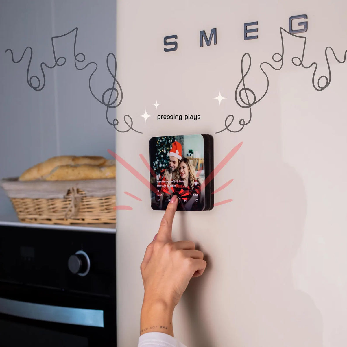 Personalized Music Fridge Magnet that Plays Custom Song