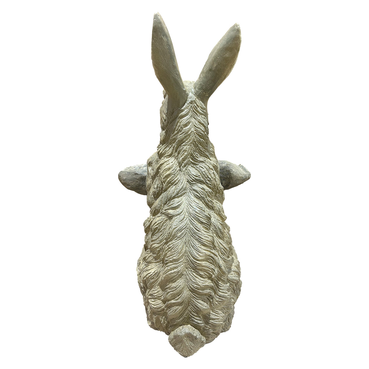 Standing Rabbit Garden Statue with Leaf Tray, Resin Bird Feeder Bird Bath, Rustic Bunny Outdoor Lawn Ornament