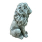 Seated Guardian Lion Garden Statues, Antique Weathered Stone Resin European Gate Ornaments, Villa Entrance Courtyard Decor