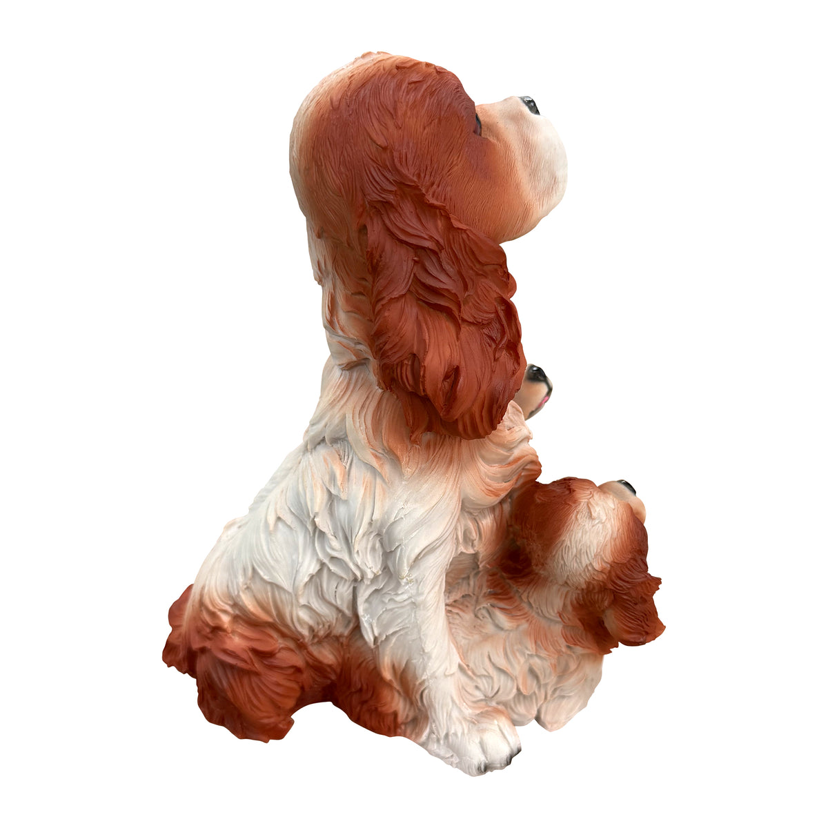 Cavalier King Charles Family Resin Statue, Garden Pet Group Sculpture, Gift for Dog Lovers