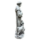 St. Francis Garden Statue with Bird and Lamb, Resin Religious Outdoor Decor