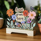'Love Grows Here' Wooden Keepsake, Hand-Painted Mother’s Day Gift from the Heart