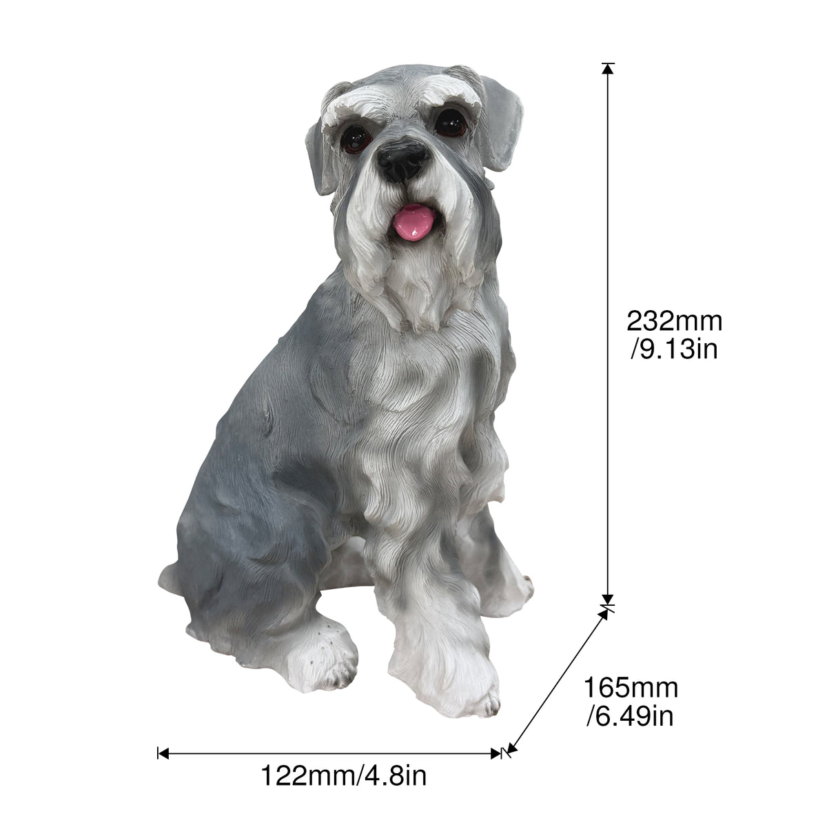 Lifelike Schnauzer Resin Statue, Outdoor Garden Patio Decor, Gift for Dog Lovers