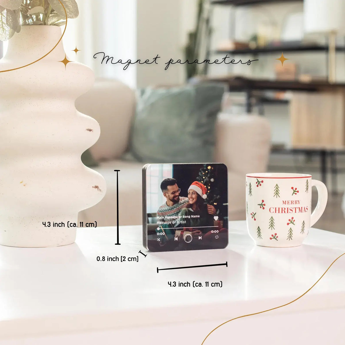 Personalized Music Fridge Magnet that Plays Custom Song