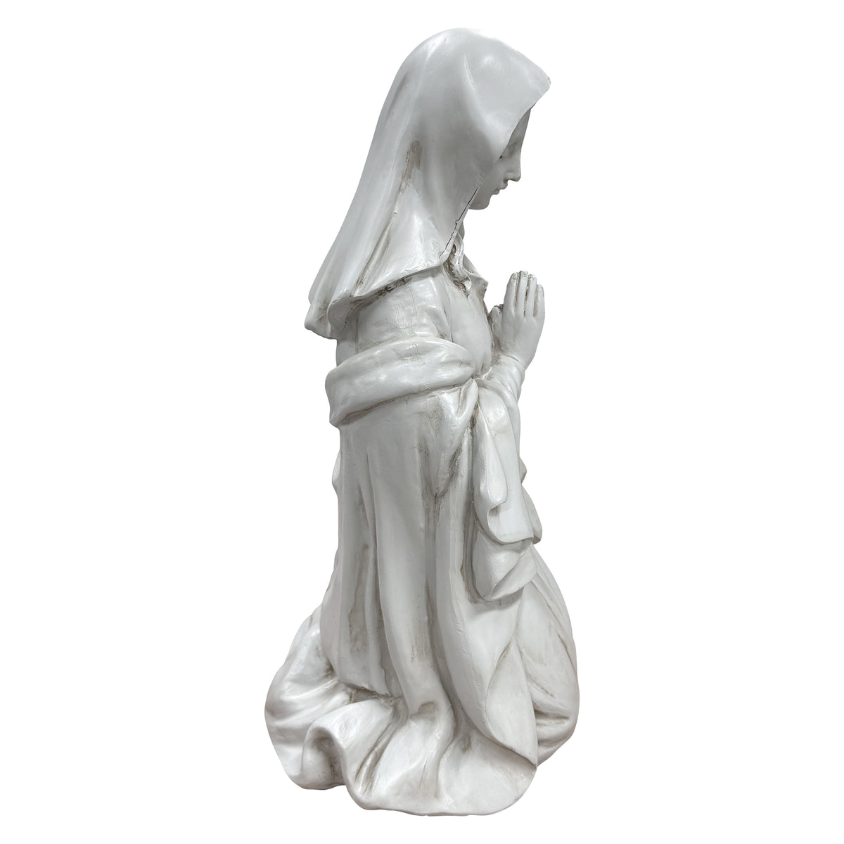Kneeling Praying Virgin Mary Resin Statue, Religious Altar Decor, Spiritual Gift for Believers
