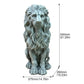 Seated Guardian Lion Garden Statues, Antique Weathered Stone Resin European Gate Ornaments, Villa Entrance Courtyard Decor