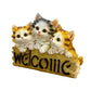 Three Kittens Welcome Resin Statue, Front Porch Entry Decor, Gift for Cat Lovers