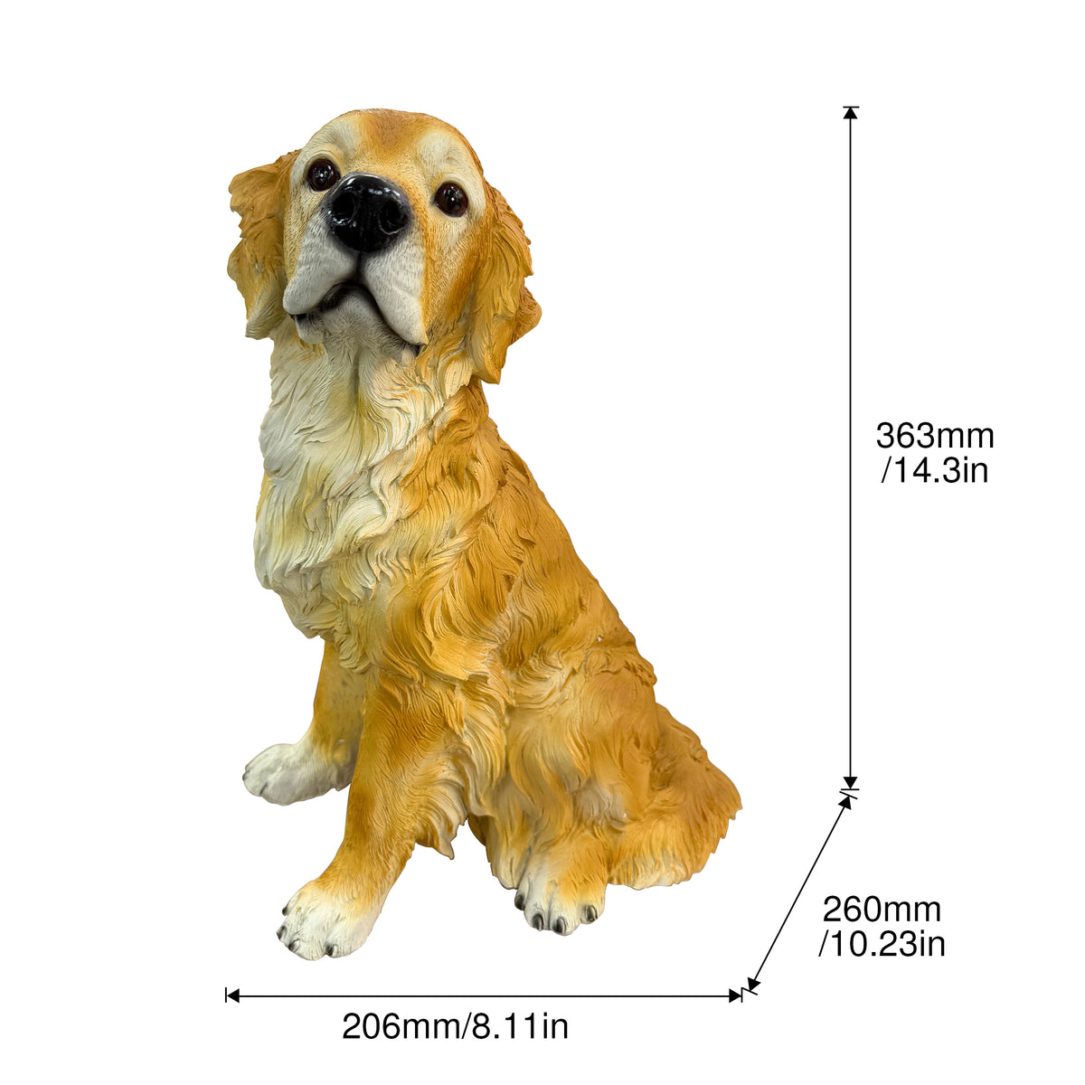 Lifelike Golden Retriever Resin Statue, Dog Garden Patio Decor, Gift For Dog Lovers