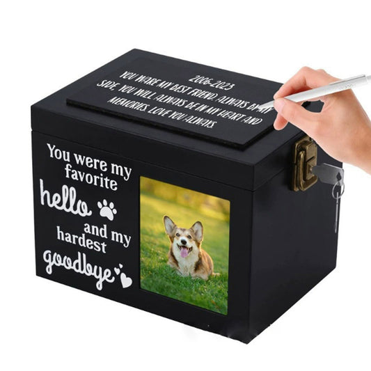 Personalized Pet Keepsake Memory Box for Dog or Cat Ashes