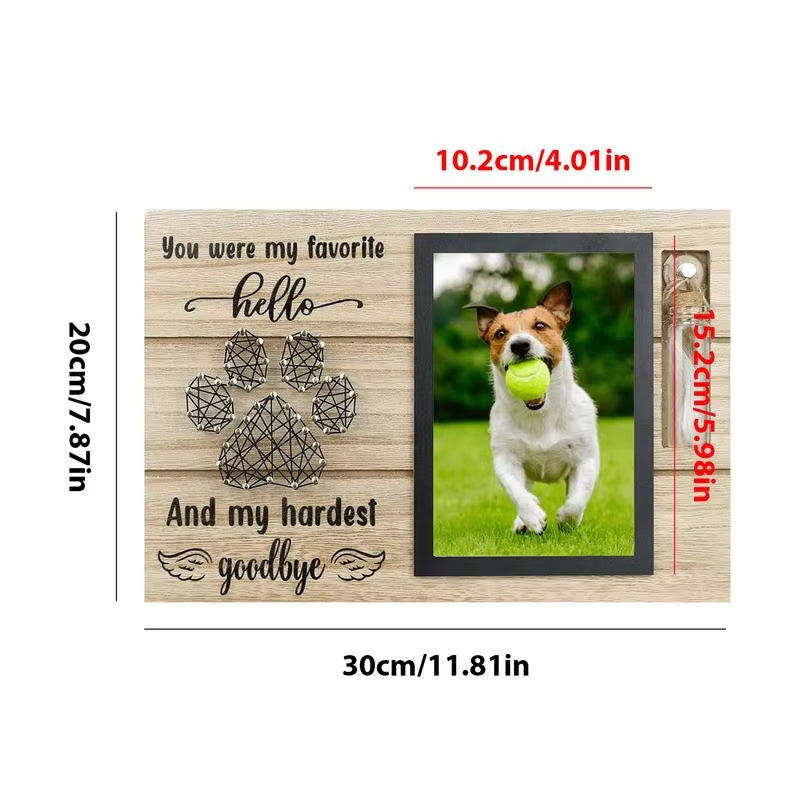 Pet Memorial Photo Frame Wood Pet Keepsake With Pet Urns Bottle For Dogs