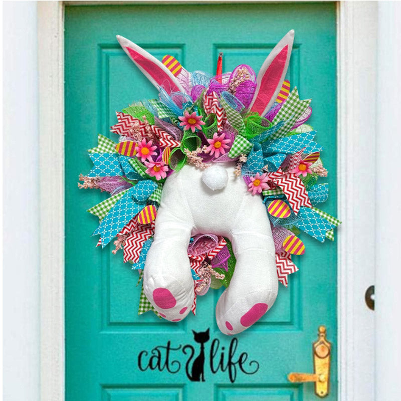 Easter Bunny Wreath Sticker