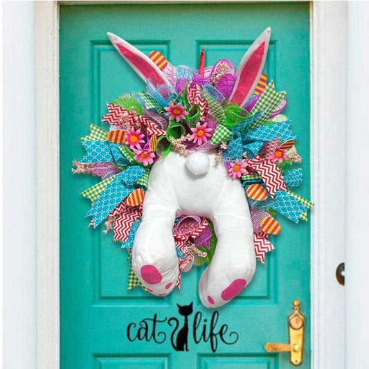 Easter Bunny Wreath Sticker