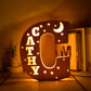 Custom 26 Letters Name Wall Decor LED Night Light Personalized With Stars Wooden Lamp