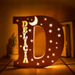 Custom 26 Letters Name Wall Decor LED Night Light Personalized With Stars Wooden Lamp