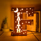 Custom 26 Letters Name Wall Decor LED Night Light Personalized With Stars Wooden Lamp