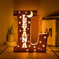 Custom 26 Letters Name Wall Decor LED Night Light Personalized With Stars Wooden Lamp