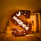 Custom 26 Letters Name Wall Decor LED Night Light Personalized With Stars Wooden Lamp